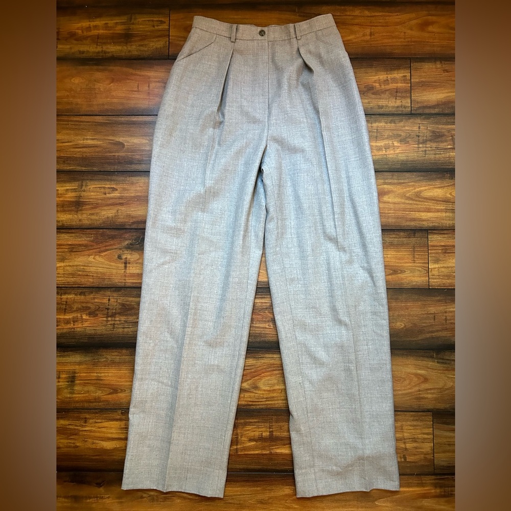 Jones New York Woolmark Classic Gray Wool Pants Sz 10